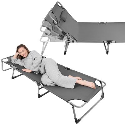8. FALTBARES CAMPINGBETT, 3-POSITIONEN, 188 X 73 X 28 CM, DUNKELGRAU