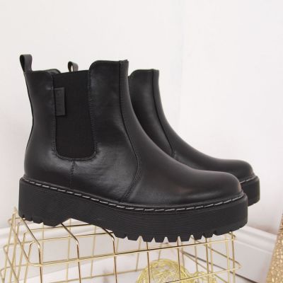 4. Big Star W II274101 isolierte Chelsea-Boots, schwarz 