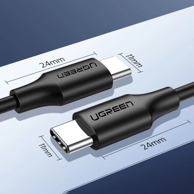12. Ugreen US286 USB-C – USB-C PD QC 3A 480 Mbit/s Kabel 1,5 m – Schwarz