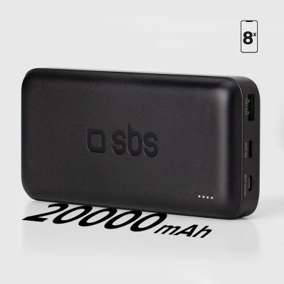 7. Powerbank SBS TTBB20000PD20K 20000 mAh 20W PD USB-C, USB-A, Micro-USB - Schwarz