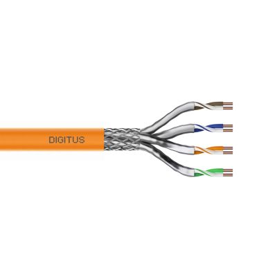 8. Digitus Cat.7 Installationskabel, S/FTP, Cca-s1a d1 a1, AWG 23/1, LSOH, 500 m, Orange, auf Rolle