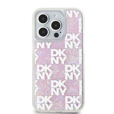 3. DKNY Liquid Glitter Multilogo iPhone 15 Pro Hülle – Pink