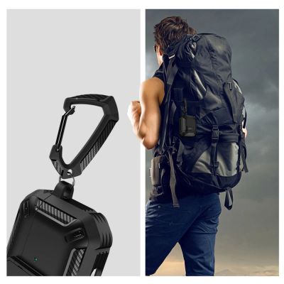 7. Tech-Protect X-Carbo-Gehäuse für AirPods Pro 1/2 – Schwarz