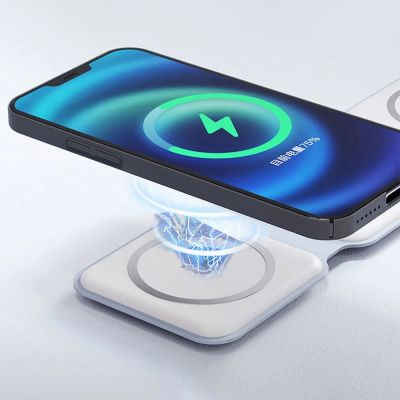 3. Dudao A11N 15W 3in1 induktives Ladegerät - Weiß + USB-C / USB-C-Kabel