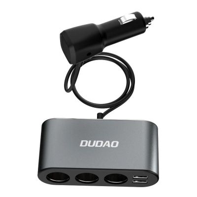 4. Dudao Autoladegerät 2x USB / 3x Zigarettenanzünder-Splitter schwarz (R1Pro schwarz)