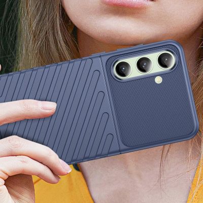 6. Thunder Case Hülle für Samsung Galaxy S24 FE Silikon Panzerhülle - Blau