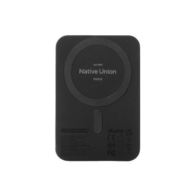 4. Native Union PB-5KMS-BLK-Q2 Powerbank 5000mAh mit kabelloser Ladefunktion, Schwarz