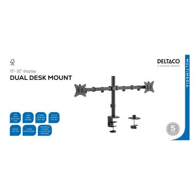9. Deltaco ARM-0300-B TV-Wandhalterung 81,3 cm (32") Schwarz