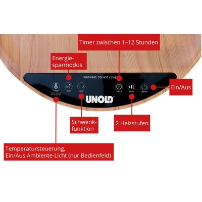 3. Unold Henry Keramik-Brauner Ventilator-Heiztisch (86545)
