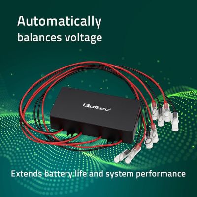 3. Qoltec 51098 48V Spannungsbalancer für 4x12V | 10A | LiFePO4 AGM GEL-Batterien