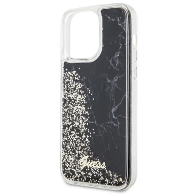6. Guess GUHCP14XLCSGSGK iPhone 14 Pro Max 6,7" schwarz/schwarzes Hardcase Liquid Glitter Marble