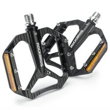 Rockbros C700 Reflektierende Aluminium-Plattform-Fahrradpedale – Schwarz