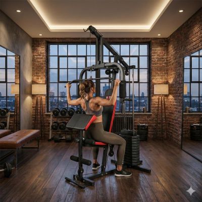 32. Multigym PRO BMG 4700 Bank mit Gewichtsstapel 66kg