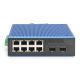 3. Industrieller 8+2-Port Fast Ethernet PoE-Switch, 8 Ports PoE FE RJ45, 2 GE SFP-Ports