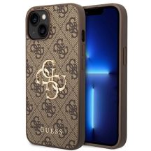 Guess 4G Big Metal Logo Case für iPhone 14 - Braun