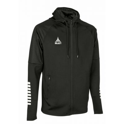 3. SELECT Monaco – Schwarzes Fußball-Trainings-Sweatshirt mit Reißverschluss und Kapuze v24