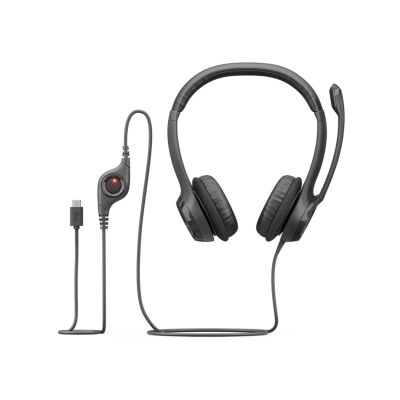 5. Logitech H390 USB-Headset mit Kabel und Kopfbügel für Anrufe und Musik, USB Typ-C, Schwarz