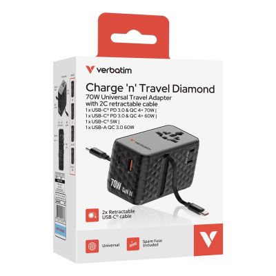3. Verbatim Charge 'n' Travel 70W 2C Ladegerät
