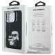 8. Karl Lagerfeld IML Aquarelle Karl & Choupette & Logo Hülle für iPhone 16 Pro Max - Schwarz