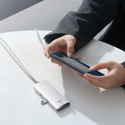 10. Baseus Lite Series HUB Adapter USB Typ C - 4x USB 3.0 2m weiß (WKQX030502)
