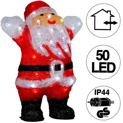 5. Dekorative Weihnachtsmannfigur, 50 LEDs, Höhe: 40 cm, Acryl