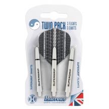 Harrows Twin Pack Supergrip-Schäfte + Supergrip-Flights (weiß)