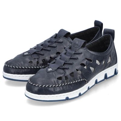 8. Rieker W RKR652 marineblaue durchbrochene Lederschuhe
