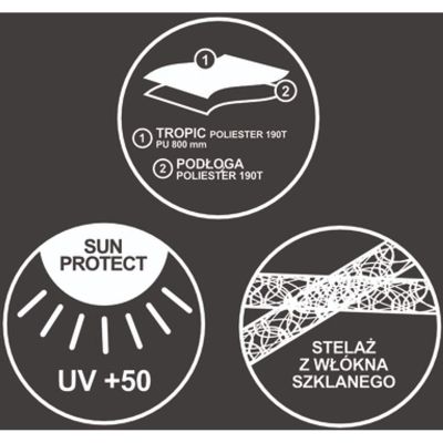 21. Strand- und Gartenzelt XXL 273 x 195 x 175/155 cm