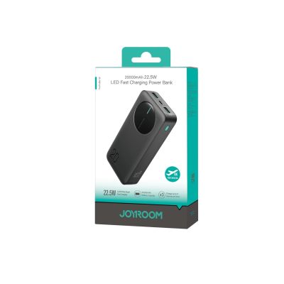 7. Joyroom JR-PBF14 Pro Powerbank 22,5 W 20000 mAh mit Digitalanzeige, 2x USB-A, 1x USB-C – Schwarz