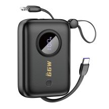 Dudao K14 10000 mAh Powerbank mit USB-C/ Lightning -Kabeln – Schwarz