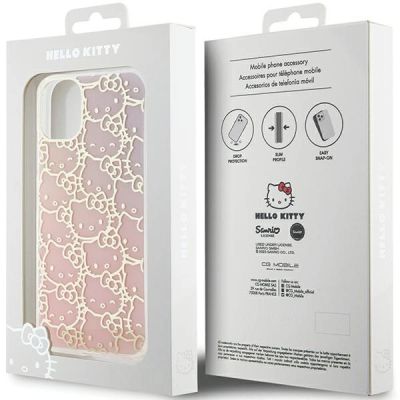 8. Hello Kitty IML Gradient Electrop Crowded Kitty Head Hülle für iPhone 11 / Xr – Pink