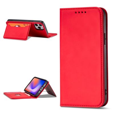 3. Magnetkartenhülle für iPhone 12 Pro Tasche Kartenetui Kartenhalter Rot