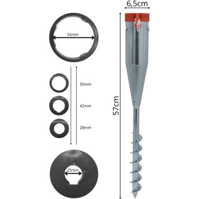 4. REDCLIFFS Metall-Schirmhalterung 25-55 mm Schraubsockel