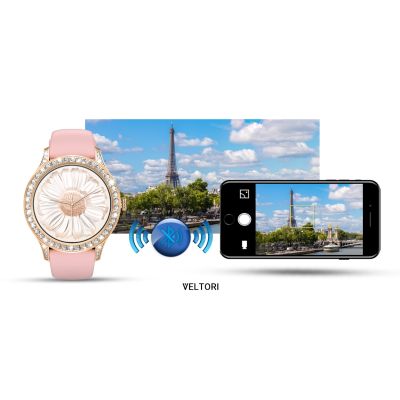16. VELTORI VT360-1 Damen-Smartwatch, pinkes Silikonarmband