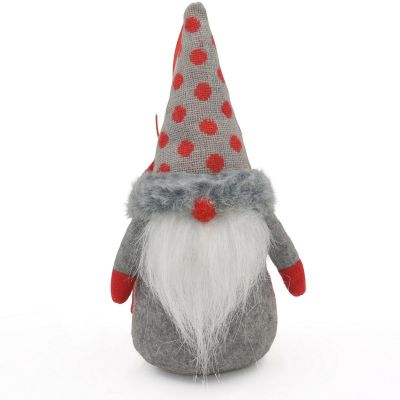 8. Dekorativer Weihnachtsmann mit Geschenktüte, 20 cm, grau