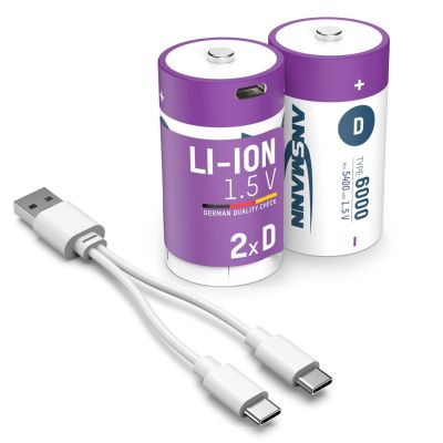 20. Ansmann 1314-0005 Haushaltsbatterie Wiederaufladbarer Akku D Lithium-Ionen (Li-Ion)