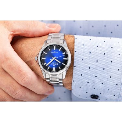 4. Giewont Elegance Saphir Silber Blau Herrenuhr GW5160-B3