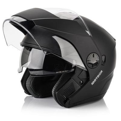 6. Meteor Hekato XL Motorradhelm 61 cm Schwarz