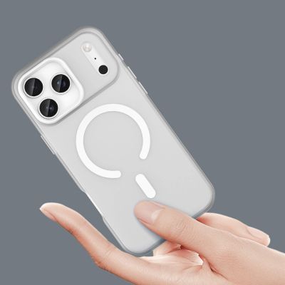 5. Magnetische Schleifhülle für iPhone 17 Pro Max, kompatibel mit MagSafe, Mattweiß