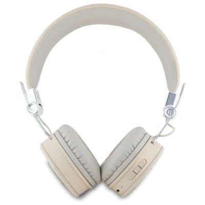 3. Guess Bluetooth-On-Ear-Kopfhörer ENC GUBH70PGTSPSE beige/beige genarbte klassische runde Form