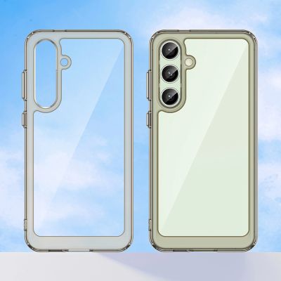 6. Outer Space Silikonhülle mit Gelrahmen für Samsung Galaxy S24 FE – Transparent und Schwarz