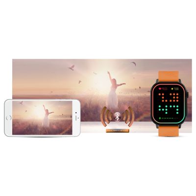 21. Gravity GT15-2 Smartwatch, oranges Silikonarmband + schwarzes Armband