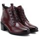 10. Damen-Schnürstiefeletten aus Leder mit hohem Absatz, bordeauxrot, Vinceza EN27-133107