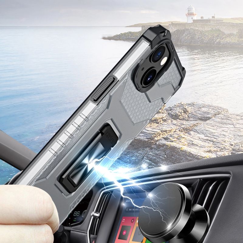 5. Crystal Ring Case robuste Kickstand TPU/PC Panzer Handyhülle Hard Case für iPhone 13 schwarz