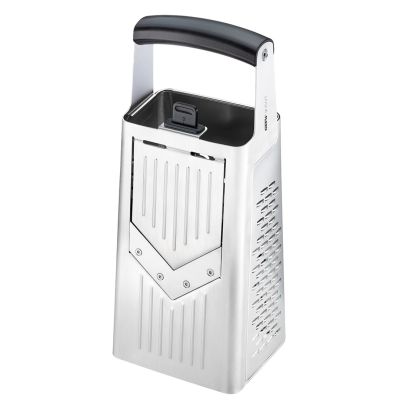 GEFU 10761 Handreibe/Spiralreibe mit Behälter, Schwarz, Silber