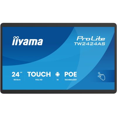 2. iiyama TW2424AS-B3P Digital Signage-Display, interaktives Flachbildschirm-Display, 60,5 cm (23,8 Zoll), Wi-Fi, 450 cd/m² Full HD, schwarzer Touchscreen, integrierter Prozessor, Android, 24/7-Betrieb