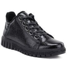 Damen-Ankle-Boots aus Lackleder, schwarz, Vinceza 133122