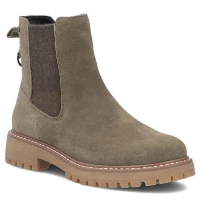 Damen-Lederstiefeletten im Chelsea-Stil khaki Filippo DBT7935