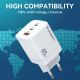 8. Wozinsky CGWCW 65W GaN Wandladegerät USB-A / 2 x USB-C - Weiß