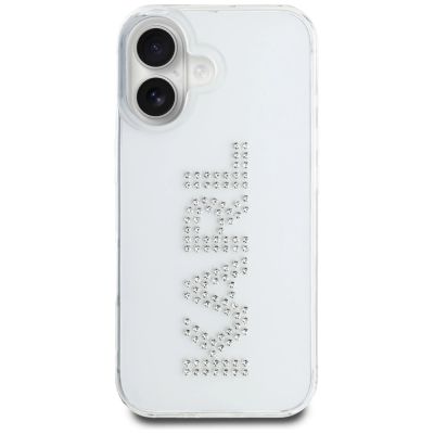 3. Karl Lagerfeld IML Strass Logo iPhone 16 Hülle - Transparent